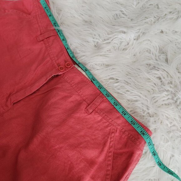 Jones New York 100% Linen Casual Pants size 12 (33x26") Pink Wide Leg Trousers - Picture 5 of 15